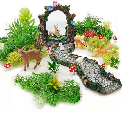 QuarenDen fairy arch garden arch adds rustic charm to your miniature landscape.