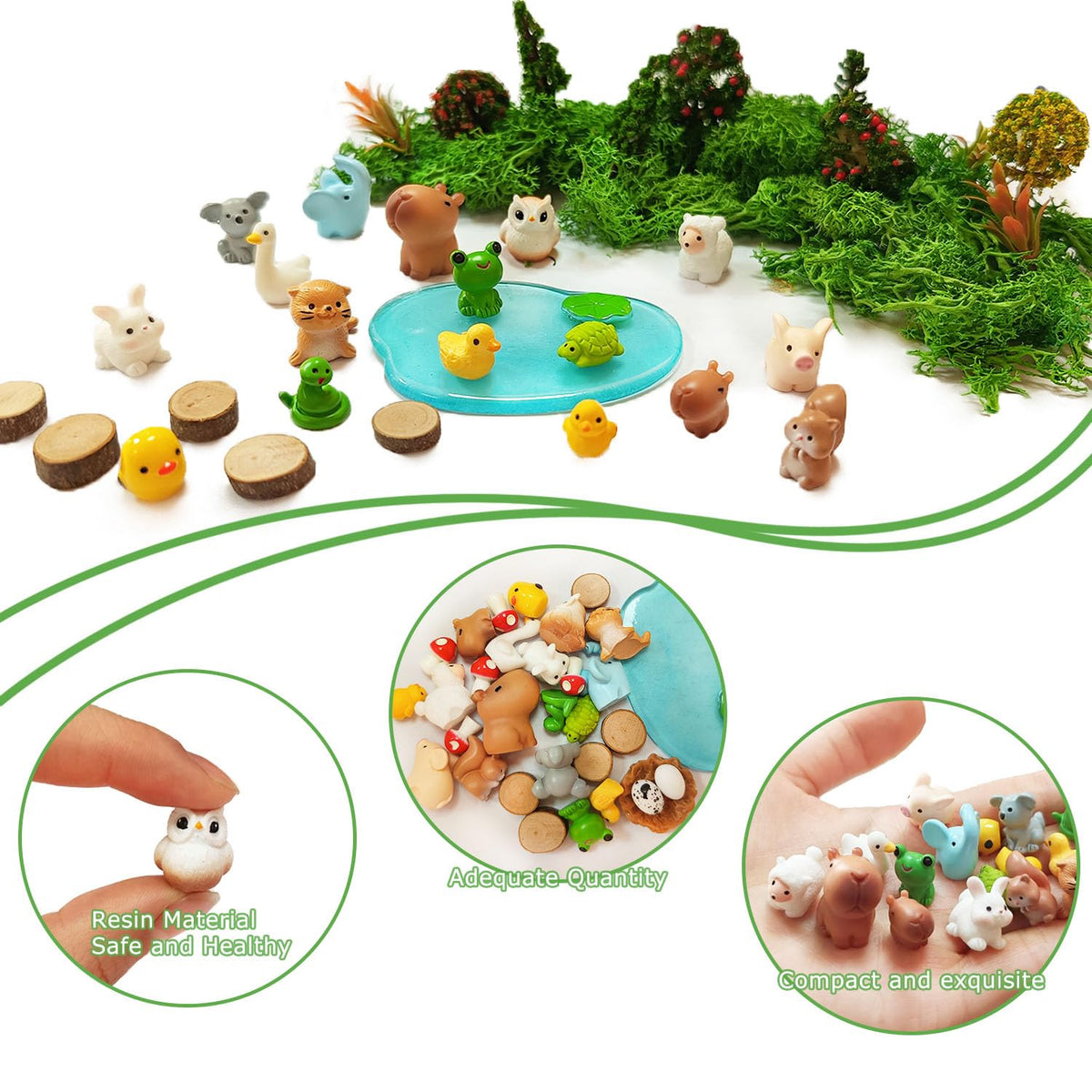 QuarenDen mini elephant figurine adds character to micro landscapes and DIY crafts