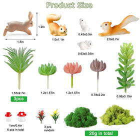 QuarenDen miniature animal figurines bring lifelike character to fairy garden scenes.