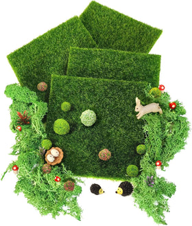QuarenDen miniature garden grass squares for easy DIY dollhouse scenes