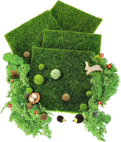 QuarenDen miniature garden grass squares for easy DIY dollhouse scenes