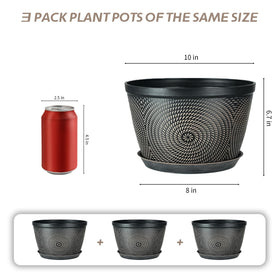 Quarut 3 pack brown pots on patio showing versatile outdoor appeal