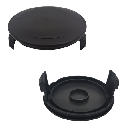 QUASION AC41HCA spool cap cover on Homelite trimmer, close-up of durable ABS build and secure fit.