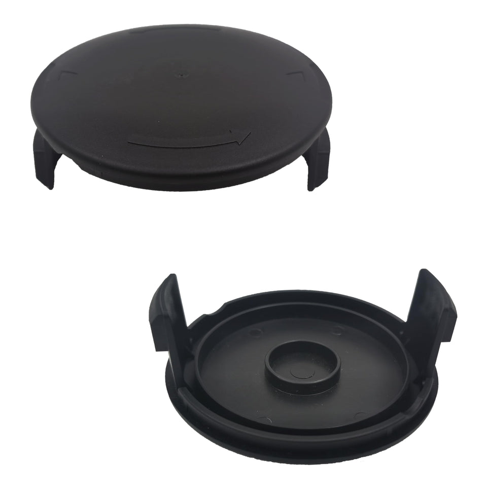 QUASION AC41HCA spool cap cover on Homelite trimmer, close-up of durable ABS build and secure fit.