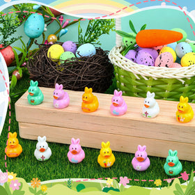 QAUYETM bunny-ear duck with flowers, perfect for spring displays