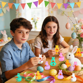 QAUYETM resin duck for indoor or outdoor Easter displays