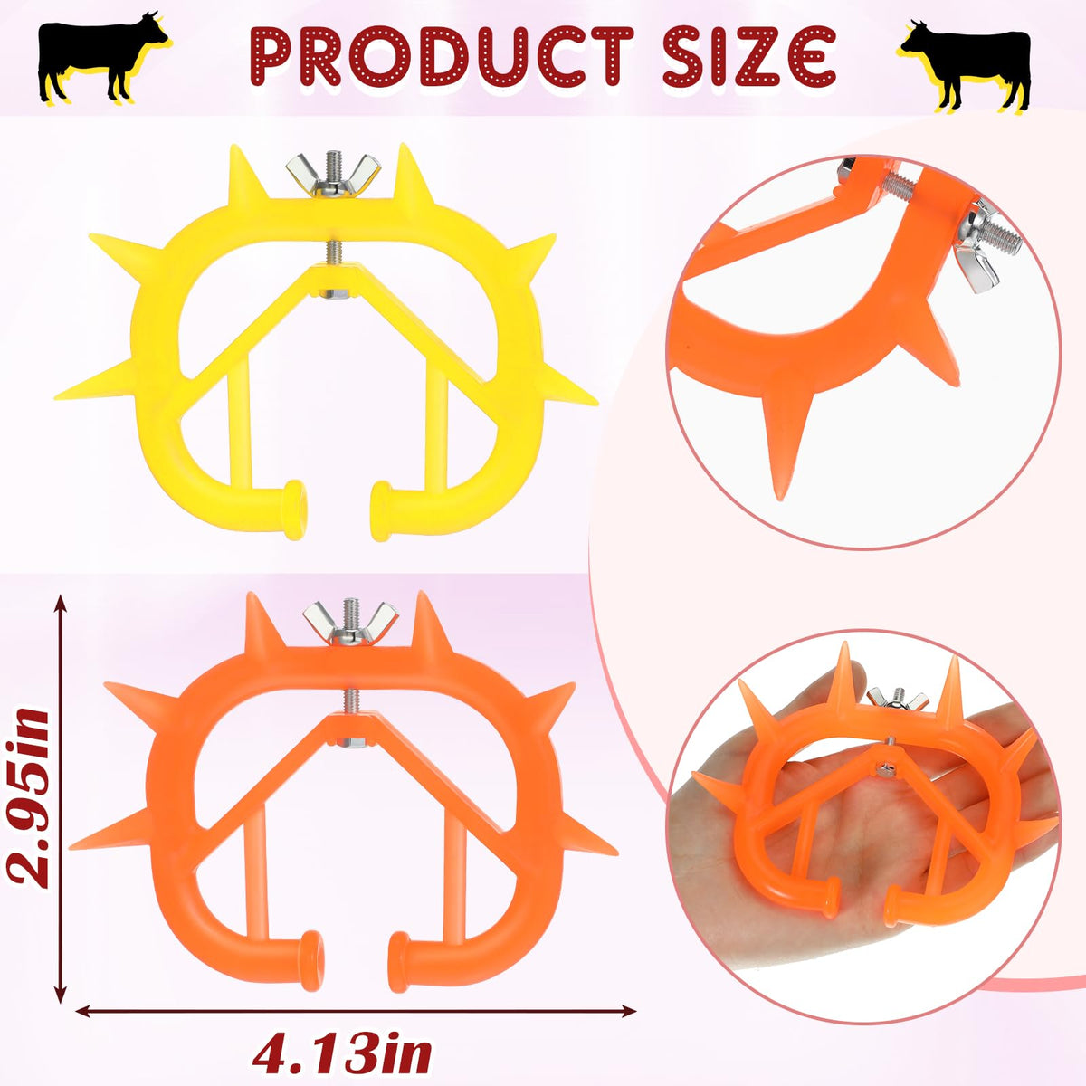 Queekay yellow calf nose ring close-up aids gentle weaning management