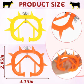 Queekay yellow calf nose ring close-up aids gentle weaning management