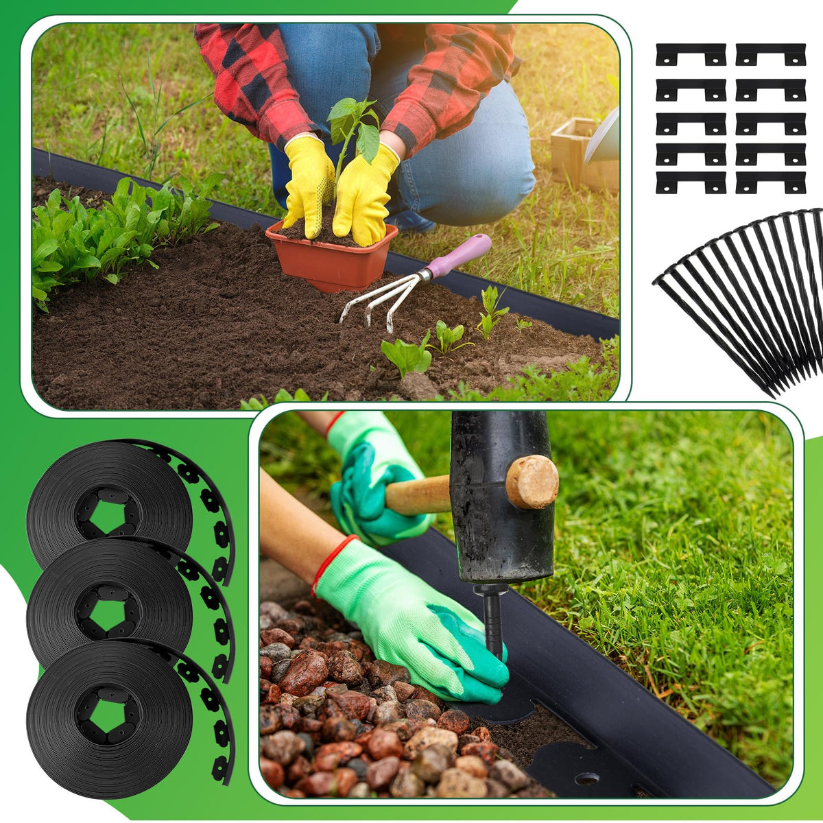 Queekay edging demonstrates curved design for flexible garden borders