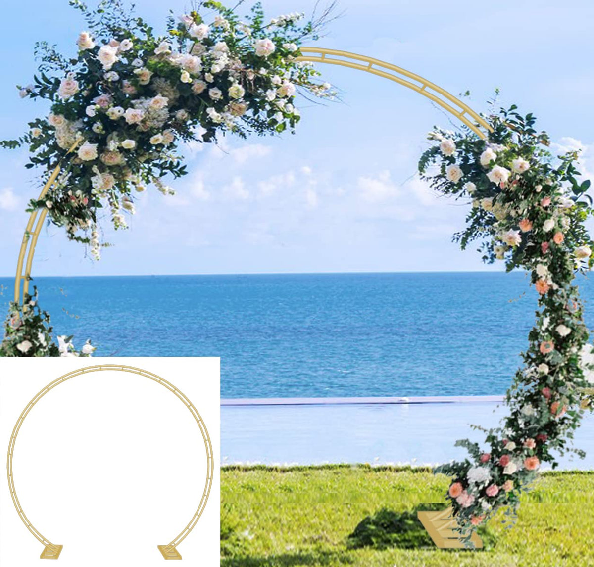 Queension extra-large wedding arch, 8-5ft-wide, ideal for grand outdoor ceremonies.