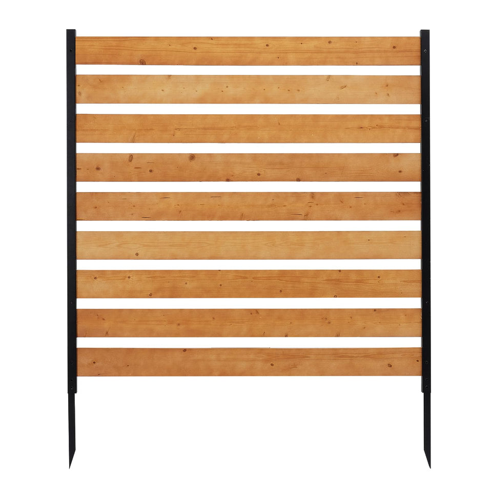 Quewoll wood fence screen front view showing privacy panel with airflow-friendly slats