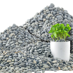 Quibbay 45 lb Mexican beach pebbles for landscape design and walkways