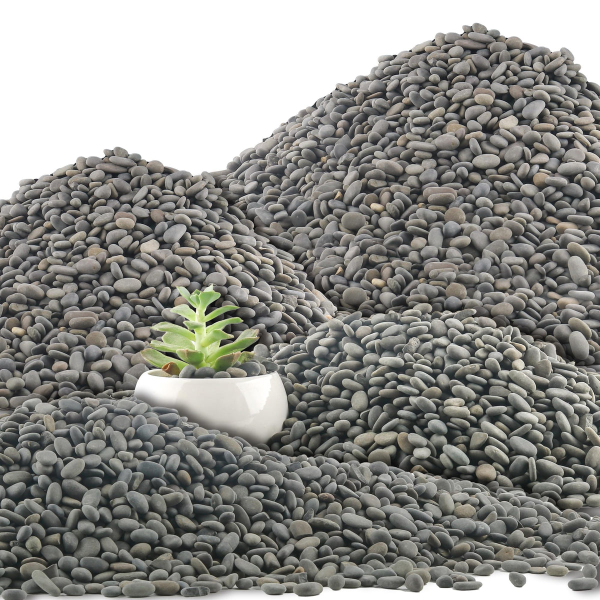 Quibbay 45lb river rocks for outdoor paths and ground cover in grey tones
