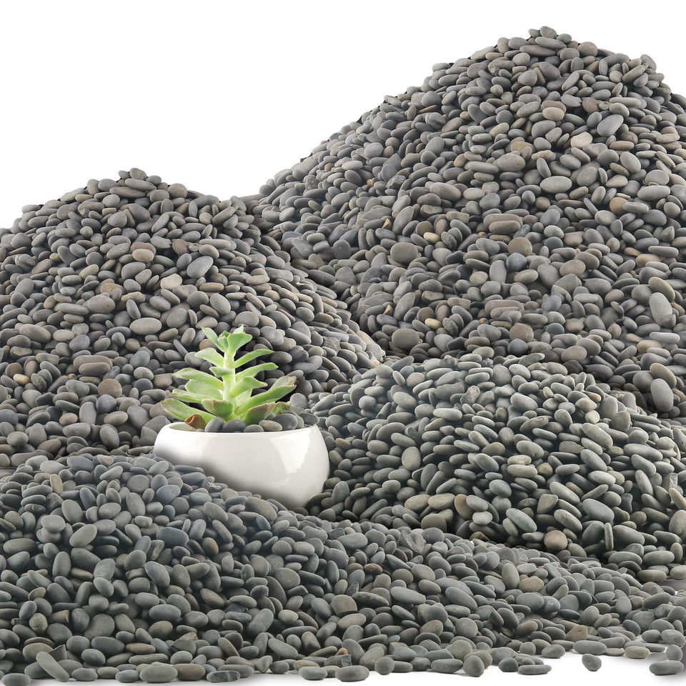 Quibbay 45lb river rocks for outdoor paths and ground cover in grey tones