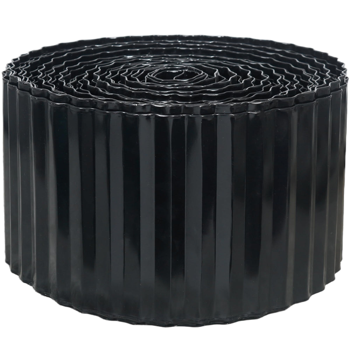 Quibbay corrugated metal edging in black defines lawn edges with durable 6in border.