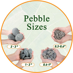 Quibbay garden walkway pebbles in grey for borders