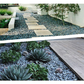 Quibbay grey landscaping rocks for patio borders and edging