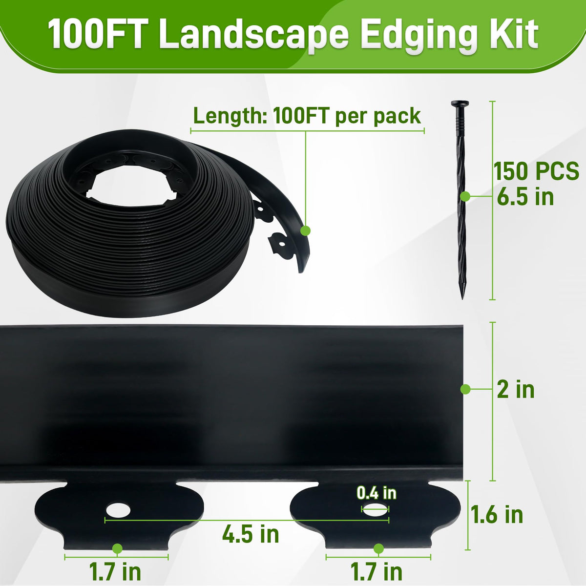 Quibbay 100-foot landscape edging forms seamless garden borders.