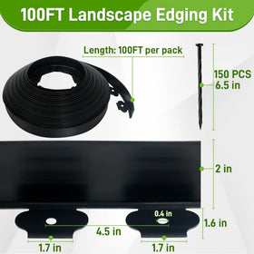 Quibbay 100-foot landscape edging forms seamless garden borders.