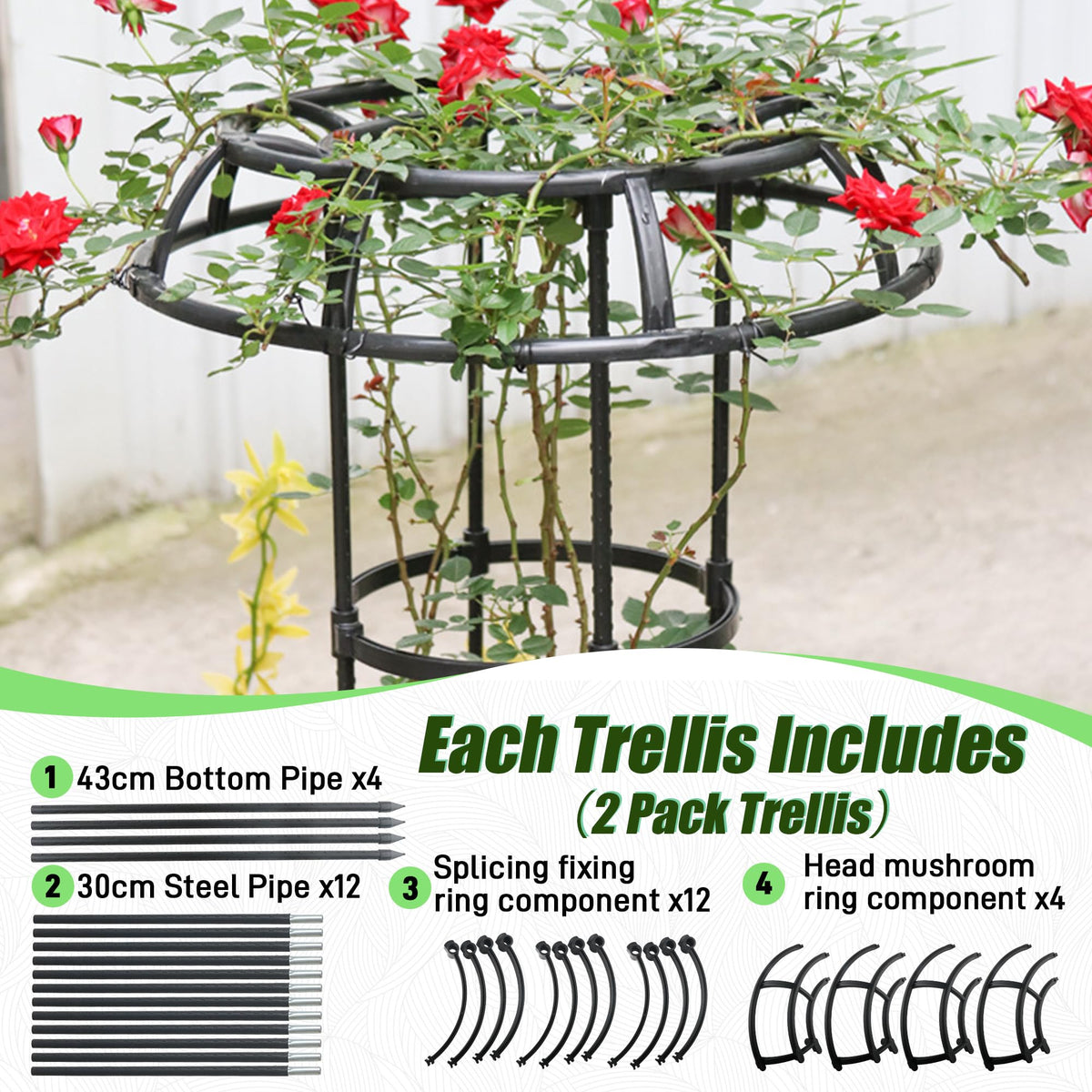 Quibbay mushroom-top design adds unique charm to your garden trellis.