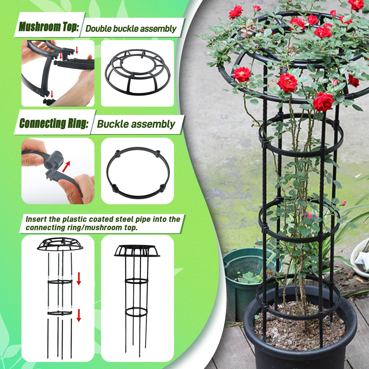 Quibbay Vines and Roses Climbing Support accommodates various plants in gardens