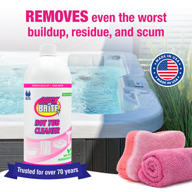 Cleaner kit with cloth and sponge for easy tub upkeep by Quick N Brite.