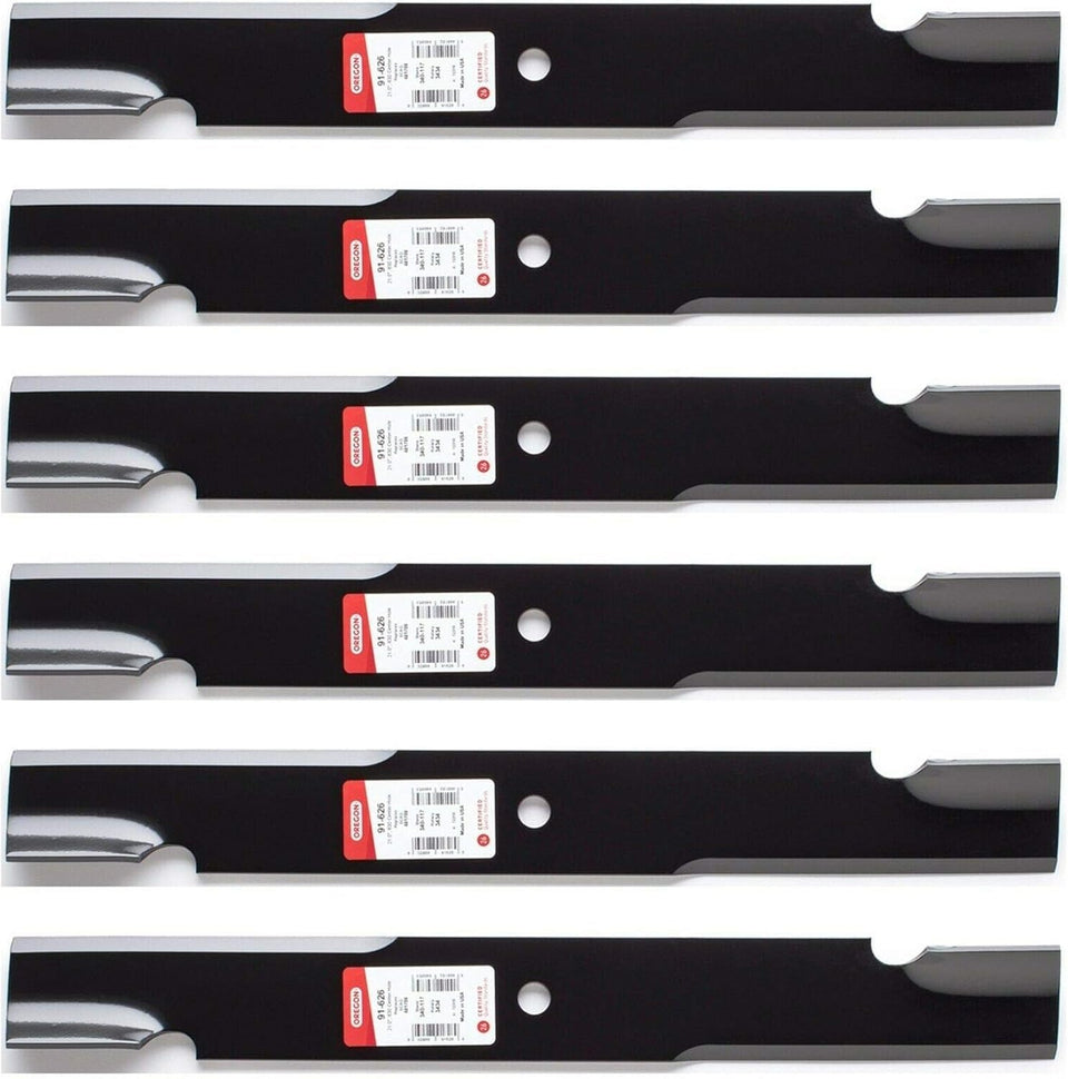 QuickieParts 6PK Oregon 91-626 blades, side view, designed for reliable 61-inch mower cuts