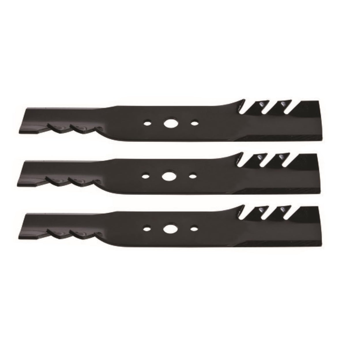 QuickieParts 90-685 mulching blades designed for Simplicity and Snapper 44-inch decks.