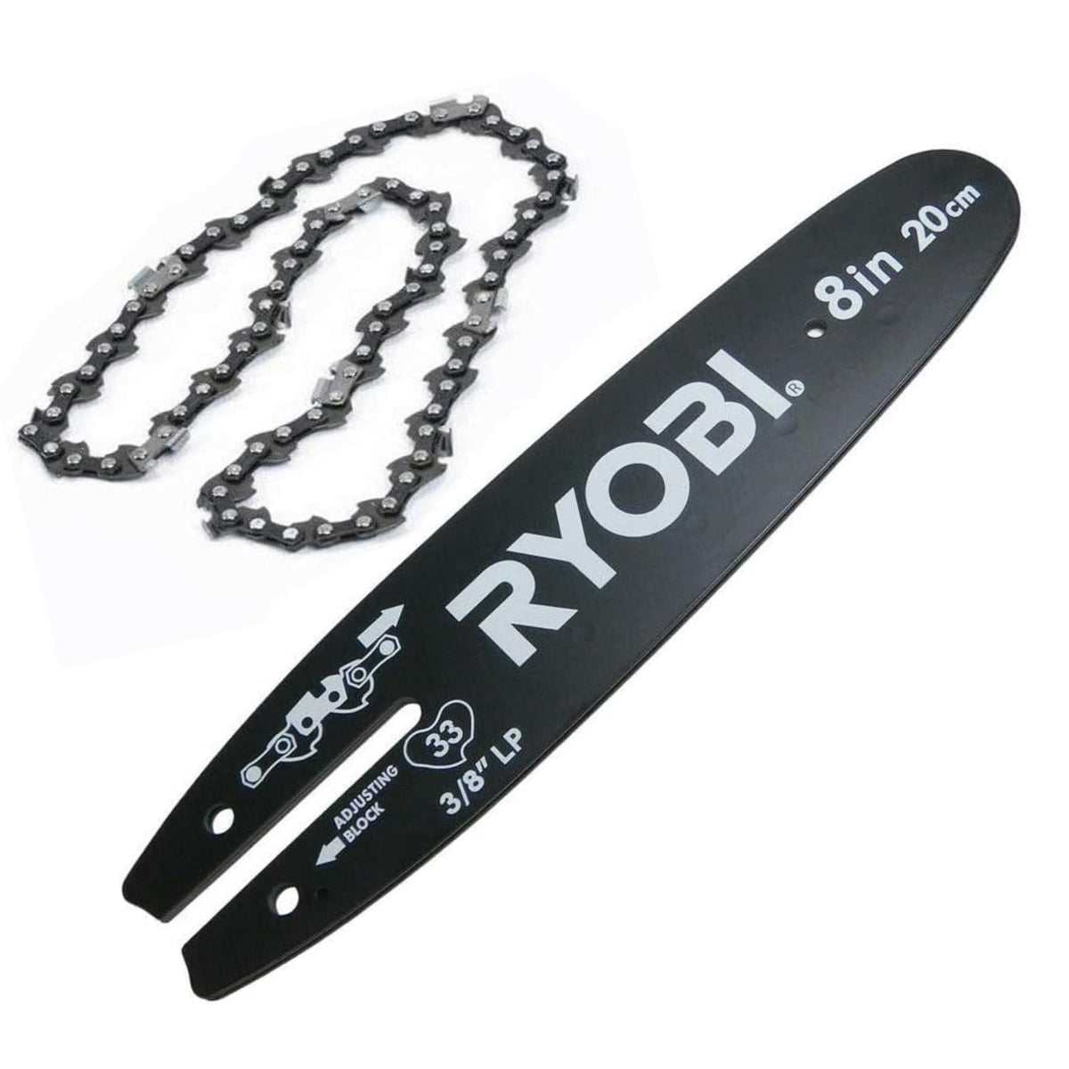QuickieParts Ryobi P4360 bar and chain for precise pruning and cutting.