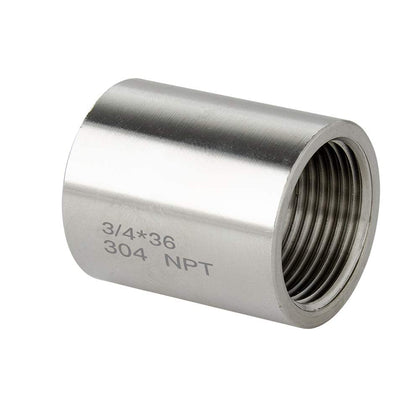 Quickun 304 stainless steel pipe coupling front view, durable, versatile connector.