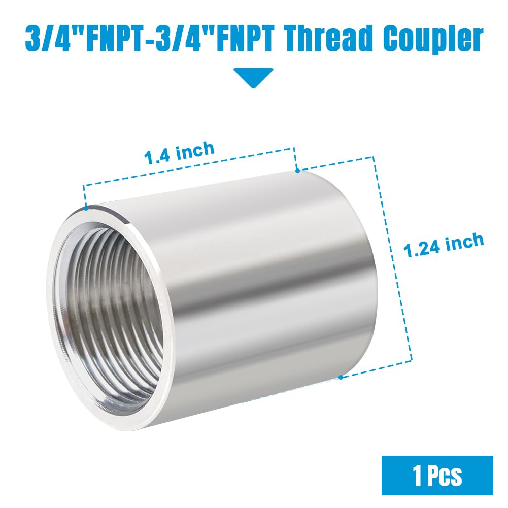 Quickun 304 stainless steel pipe coupling thread detail highlights secure female ends.