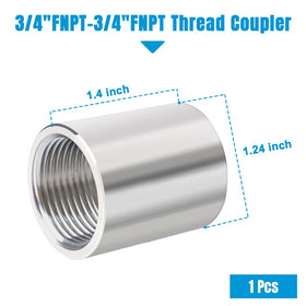 Quickun 304 stainless steel pipe coupling thread detail highlights secure female ends.
