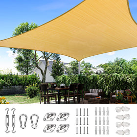 Quictent 24x24 sun shade sail assembly demonstrates easy setup and tension-ready design.
