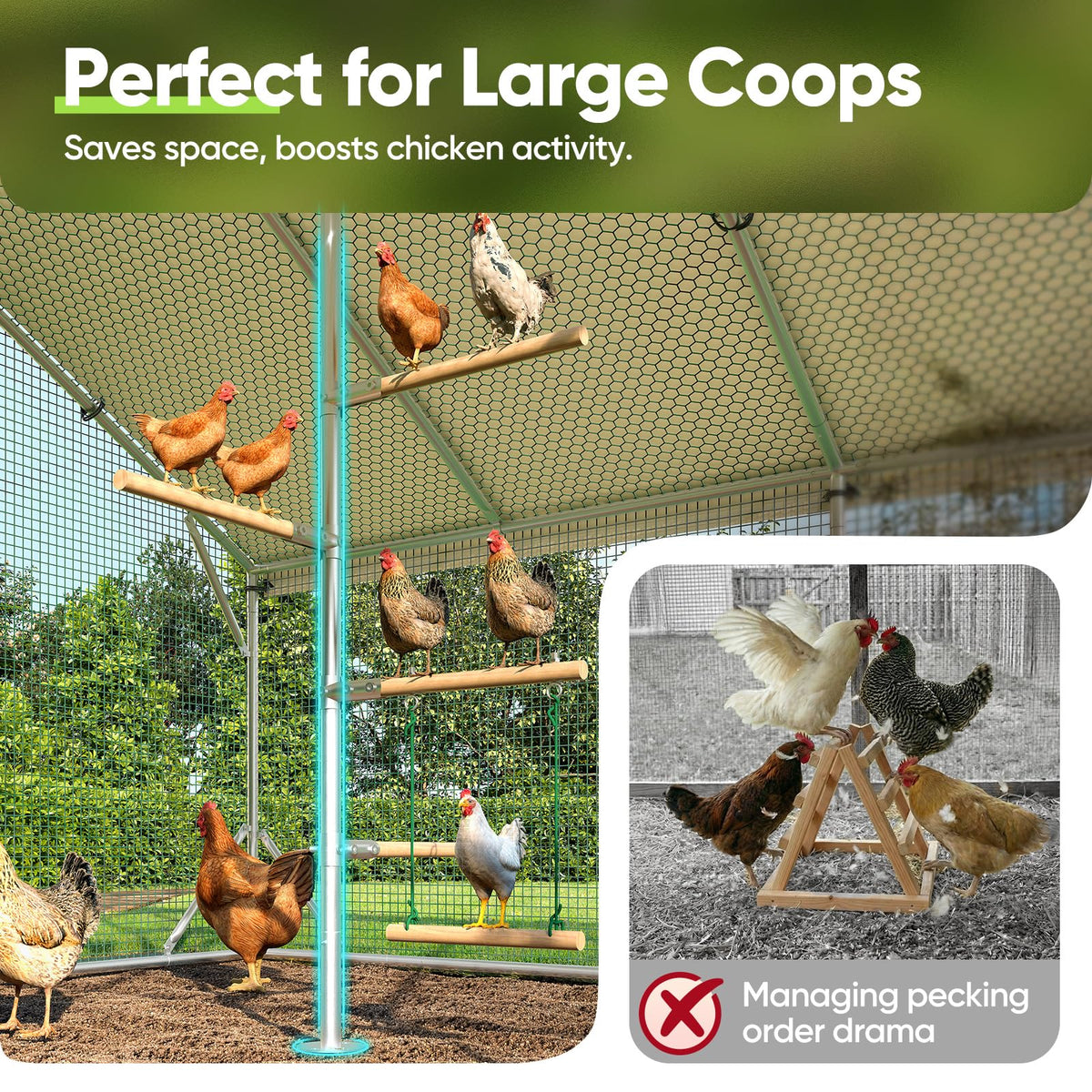 Quictent all-metal perch with rot-proof surface for easy cleaning