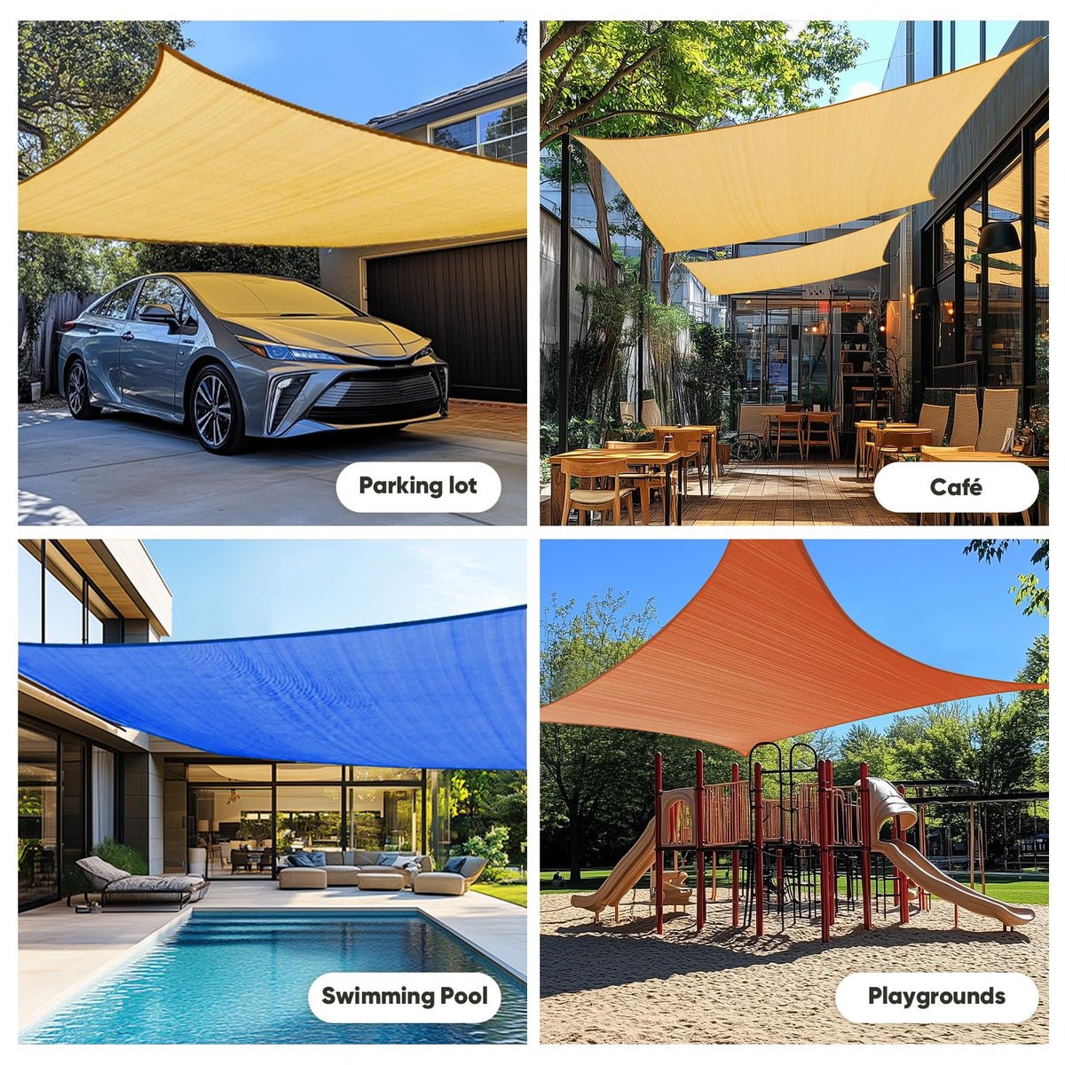 Quictent curved-edges tension design for durable shade