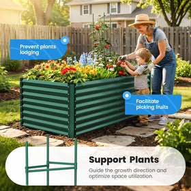 Quictent dark green garden bed with tomato cage included supporting tomato plants