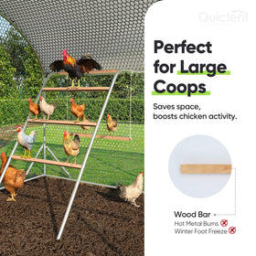 Quictent hybrid wood bars perch features natural grip for comfortable roosting.