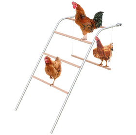 Quictent metal chicken perch vertical provides sturdy roosting for hens.