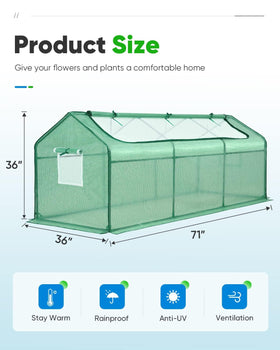 Quictent Mini Greenhouse includes eight stakes for stability