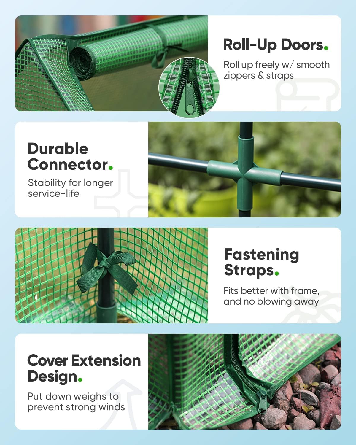 Quictent Mini Greenhouse removable top cover shields from rain