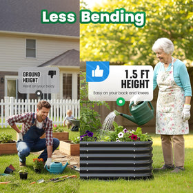Quictent raised bed open bottom promotes drainage and healthy root growth.