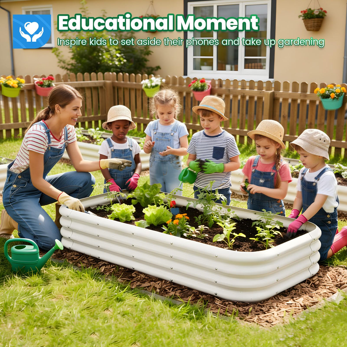 Quictent open-bottom raised bed demonstrates drainage and root access
