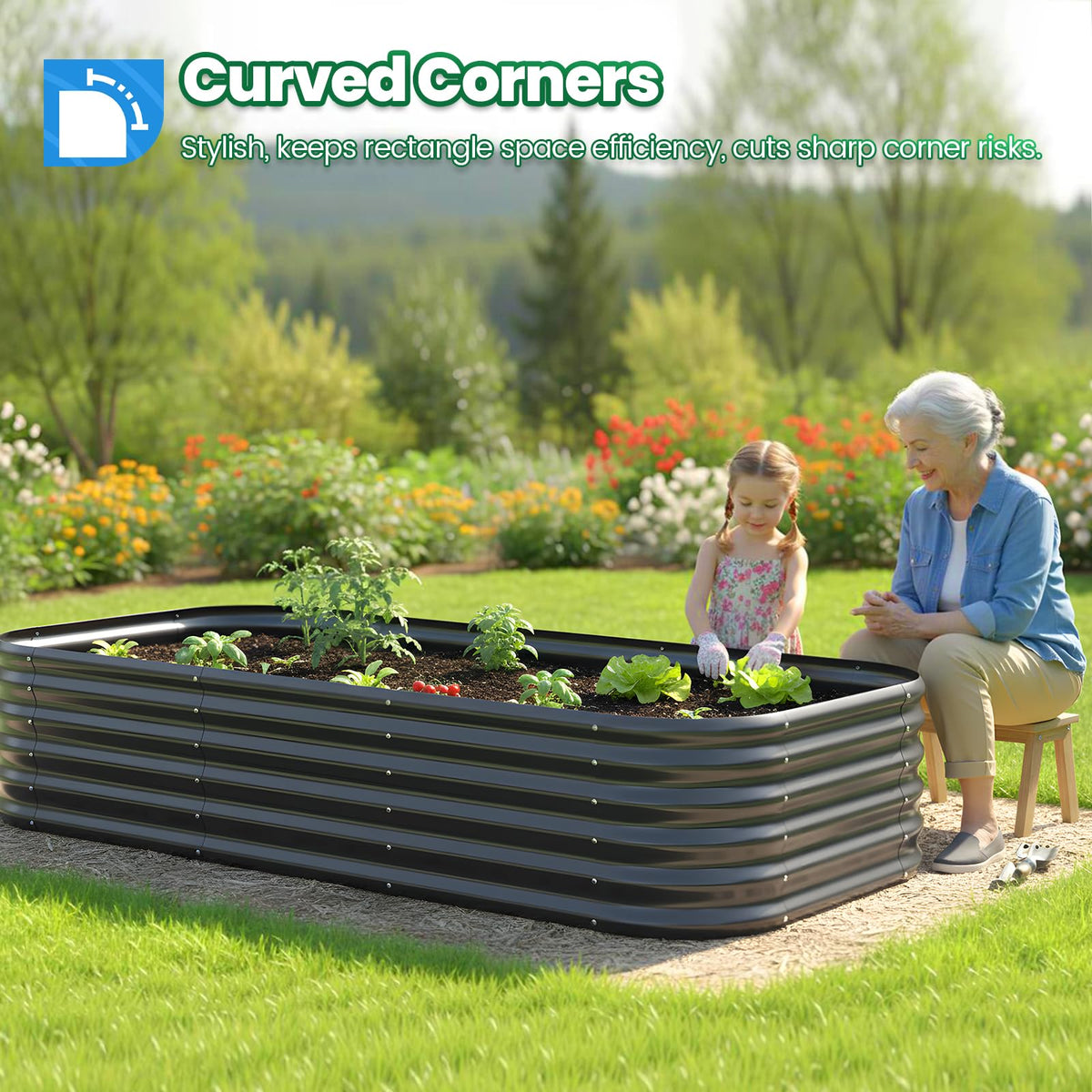 Quictent oval bed with crossbar support enhances stability for heavier soil loads.