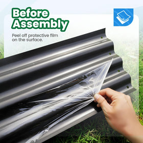 Quictent oval galvanized raised bed crossbar structure for added stability.