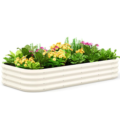 Quictent oval galvanized raised garden bed kit for durable outdoor planting