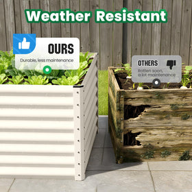 Quictent raised bed in garden setup demonstrates simple outdoor integration.