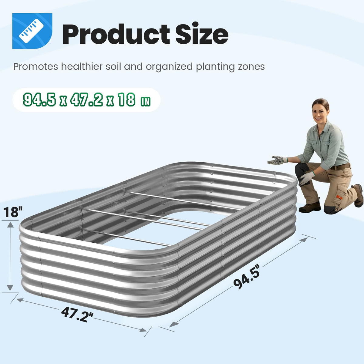 Quictent safety-rolled-edges provide family-friendly handling during planting and watering.
