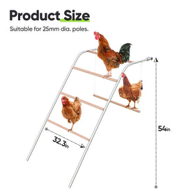 Quictent walk-in-run modular setup pairs with this perch for a cohesive coop.