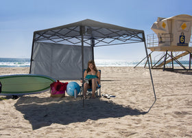 Quik Shade Go Hybrid 7x7 base-slant legs provide sturdy support outdoors.