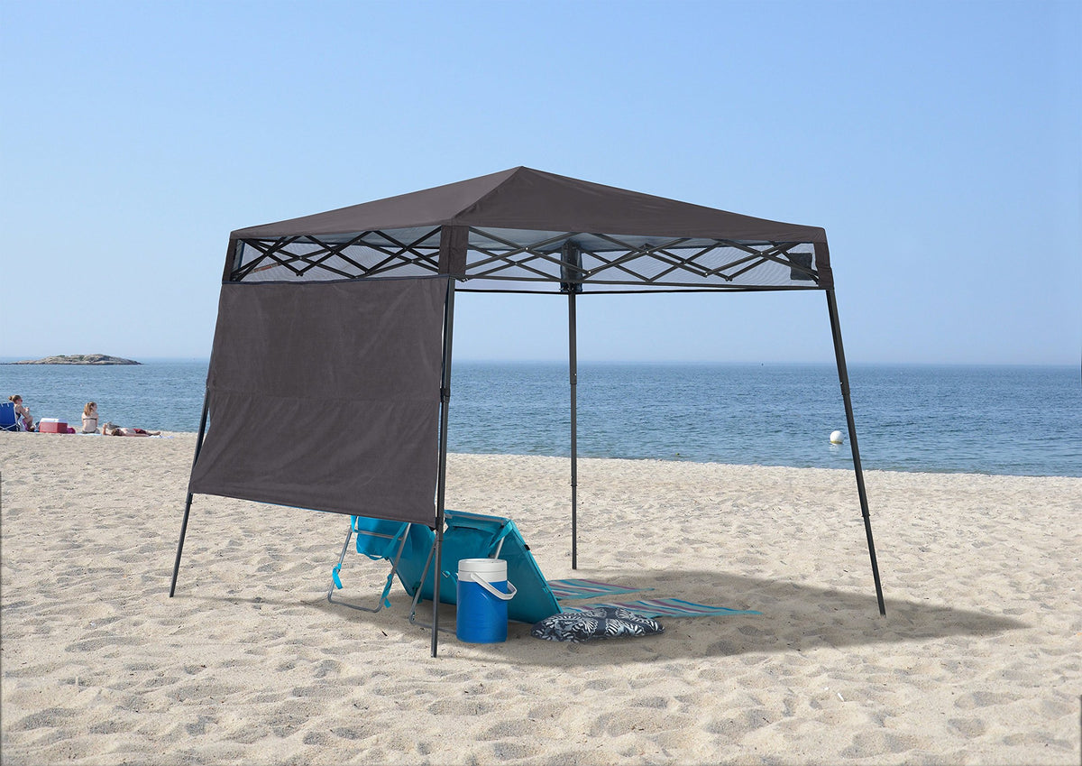 Quik Shade Go Hybrid pop-up frame enables quick setup by a single person.